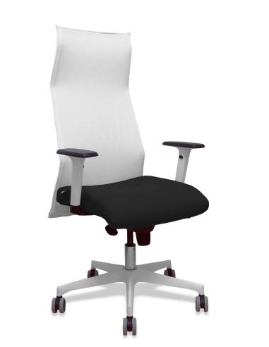 Piqueras y Crespo Sillón Sahuco blanco bali negro brazos blancos base blanca ruedas parque 65mm