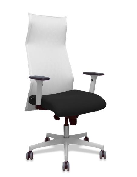 Piqueras y Crespo Sillón Sahuco blanco bali negro brazos blancos base blanca ruedas parque 65mm