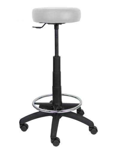 Piqueras y Crespo Taburete Tolosa similpiel gis claro