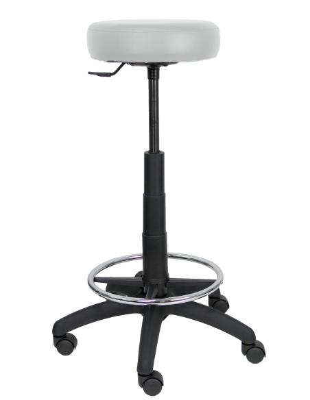 Piqueras y Crespo Taburete Tolosa similpiel gis claro