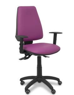 Piqueras y Crespo Silla Elche asincro similpiel morado con brazo regulable y ruedas de parque