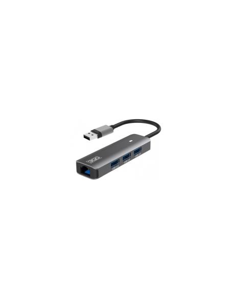 3GO HUB37PETH2 base para portátil y replicador de puertos Alámbrico USB 3.2 Gen 1 (3.1 Gen 1) Type-A Gris