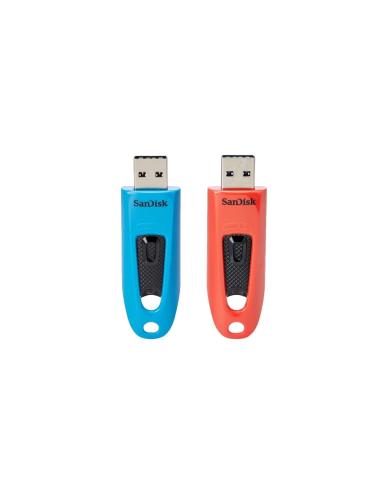 SanDisk Ultra unidad flash USB 64 GB USB tipo A 3.2 Gen 1 (3.1 Gen 1) Azul, Rojo