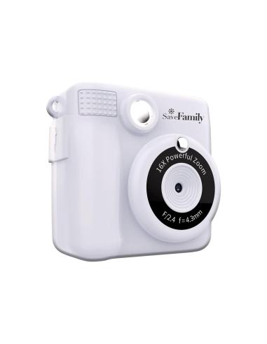 SaveFamily Print Camara de fotos infantil instantánea-Digital Videos Musica Zoom Flash Incluye 2 Rollos de Papel + 400 Fotos BLA