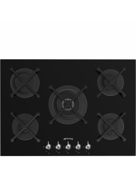 Smeg Classic PV375N hobs Negro Integrado 72 cm Placa Gas on glass 5 zona(s)