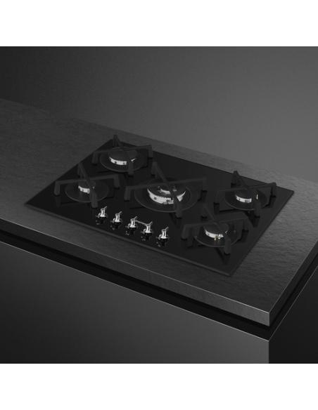 Smeg Classic PV375N hobs Negro Integrado 72 cm Placa Gas on glass 5 zona(s)
