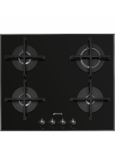 Smeg Linea PV164B3 hobs Negro Integrado 60 cm Placa Gas on glass 4 zona(s)