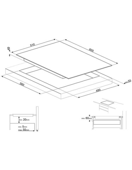 Smeg SI5632D hobs Negro Integrado Con placa de inducción 3 zona(s)