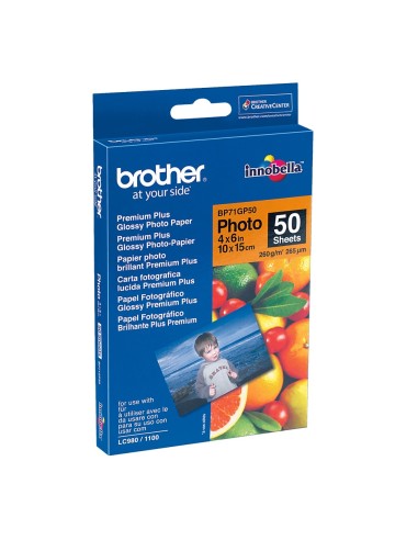 PAPEL BROTHER FOTOGRAFICO INKJET GLOSSY 10 x 15 50h 260g BP71GP50