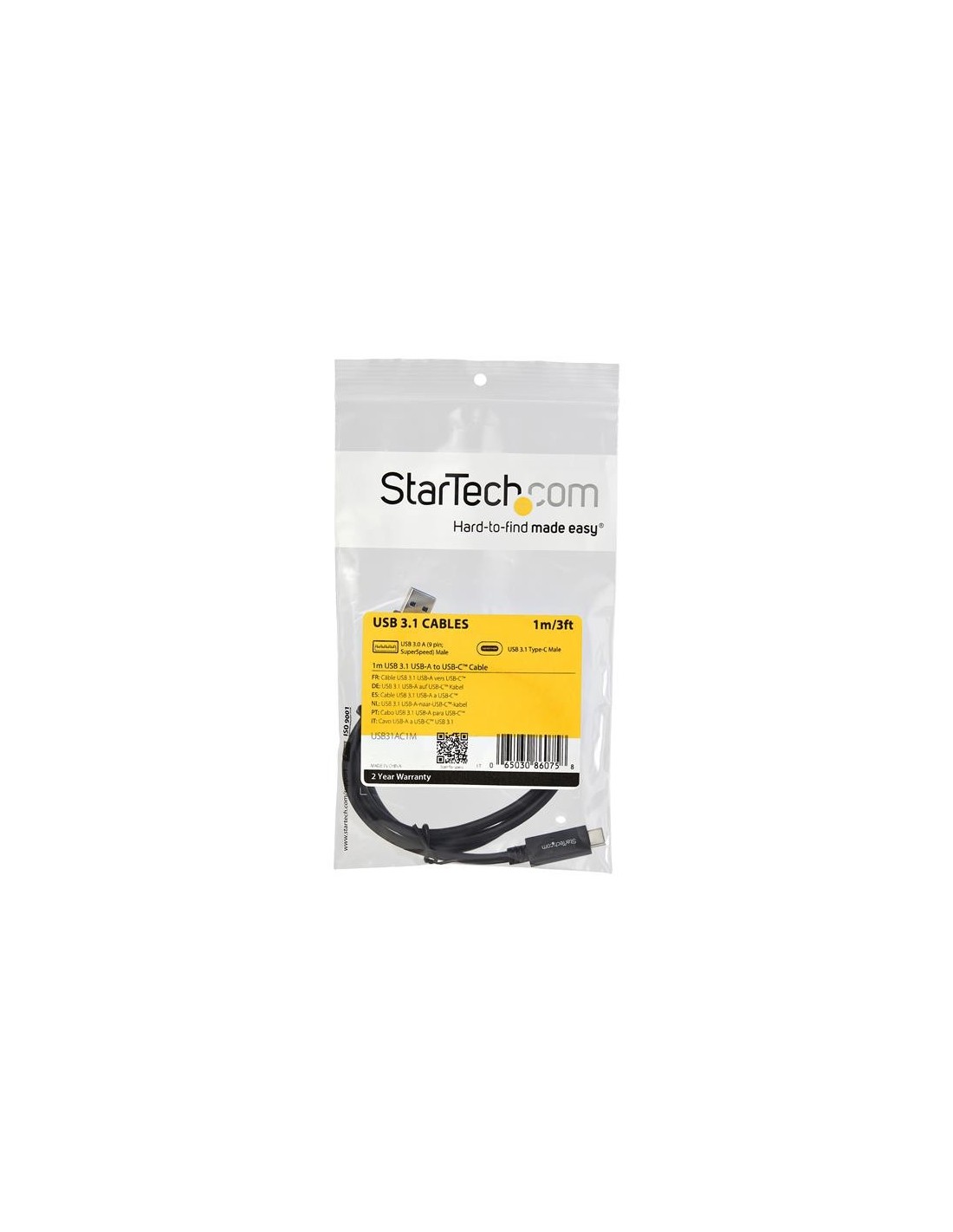 CABLE USB-A 3.1 A USB-C  3.1 1MT STARTECH USB31AC1M