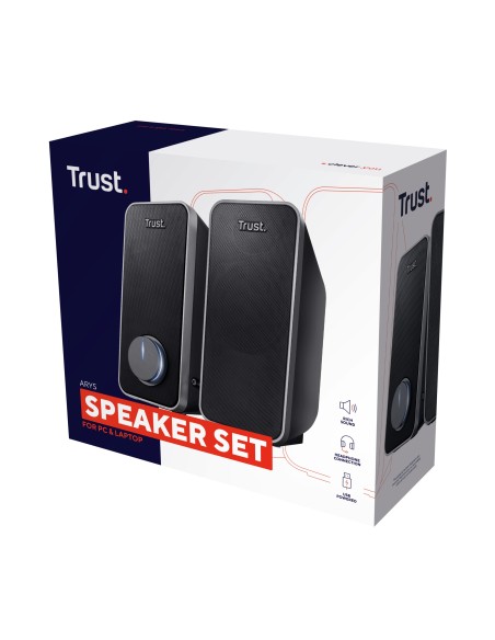 ALTAVOCES TRUST ARYS  2.0 14W RMS USB - COLOR NEGRO 20179
