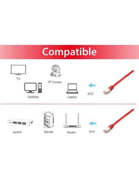 LATIGUILLO RJ45 FTP CAT-6 3MT EQUIP ROJO 605622