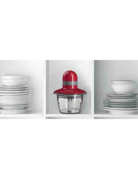 PICADORA BOSCH 400W 0.8L DISCO MEZCLADOR CUCHILLA ACERO INOX ROJO MMR08R2
