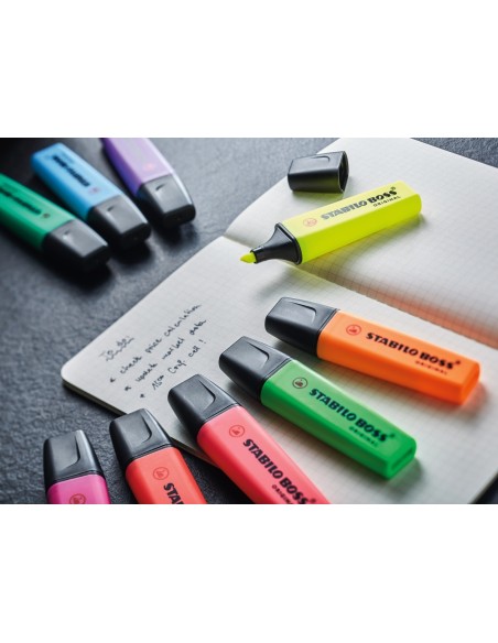 STABILO BOSS ORIGINAL ESTUCHE DE MARCADORES FLUORESCENTES 8 COLORES PUNTA BISELADA 70 8