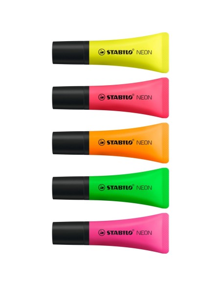 MARCADOR FLUORESCENTE STABILO TECNOLOGIA ANTI-SECADO 2 ANCHOS DE TRAZO 2+5MM NEON AMARILLO 72 24