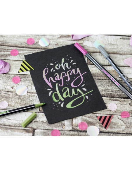 STABILO PEN 68 ESTUCHE 8 UNIDADES ROTULADOR METALLIC PUNTA 1.4MM TINTA AL AGUA COLORES SURTIDOS 6808 8-11