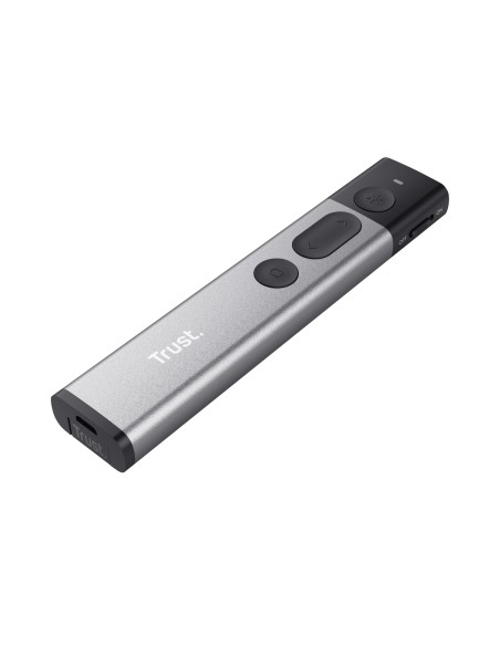 PRESENTADOR INALAMBRICO TRUST KAZUN ALUMINIUM LASER ROJO 4 FUNCIONES POWERPOINT ALCANCE HASTA 30M 23333