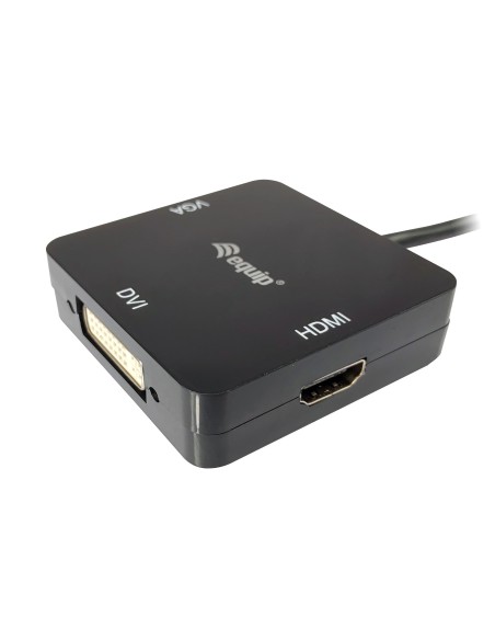 ADAPTADOR EQUIP MINI DISPLAYPORT A THUNDERBOLT A HDMI DVI VGA NEGRO 133439