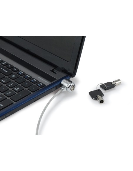 CABLE DE SEGURIDAD PARA PORTATIL EQUIP LIFE CON LLAVE 1.5M PLATA 245401