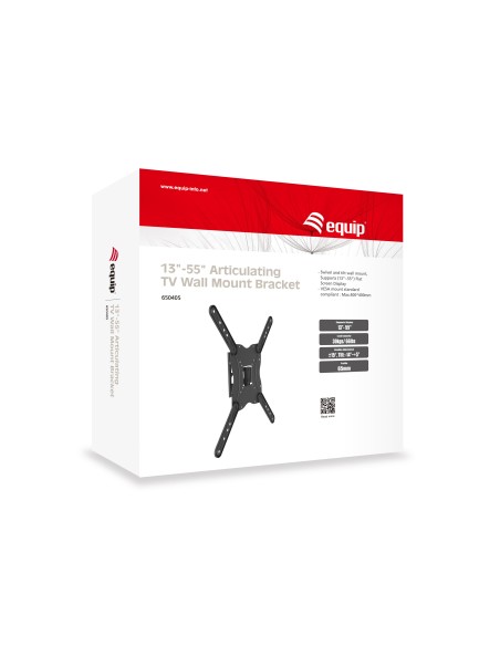 SOPORTE TV EQUIP PARED PARA PANTALLAS 13P A 55P INCLINABLE NEGRO 650405