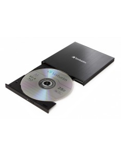 VERBATIM SLIMLINE GRABADORA EXTERNA  BLU-RAY DVD 8X BLURAY 6X BDXL 4X COMPATIBLE CON MDISC NEGRO 043889