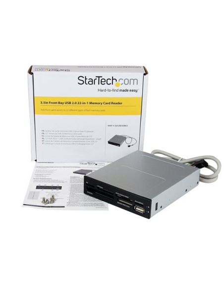 StarTech.com Adaptador BahÍ­a Frontal 3.5in Lector para Tarjetas Memoria Flash SD CF SDHC XD M2 MS 22 en 1