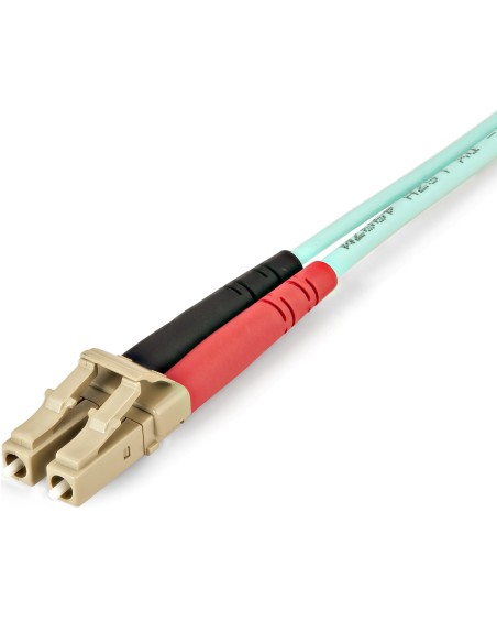 StarTech.com Cable de 1m de Fibra Í?ptica Dúplex Multimodo OM4 de 100Gb 50 125 LSZH LC a LC - Aguamarina