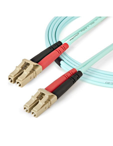 StarTech.com Cable de 1m de Fibra Í?ptica Dúplex Multimodo OM4 de 100Gb 50 125 LSZH LC a LC - Aguamarina
