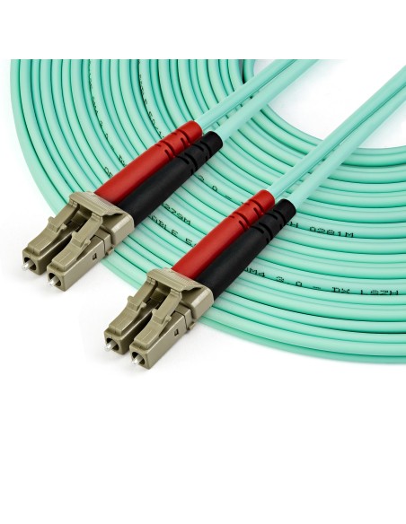 StarTech.com Cable de 10m de Fibra Í?ptica Multimodo Dúplex 50 125 LC a LC - Aqua - OM4 - LSZH