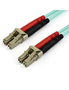 StarTech.com Cable de 15m de Fibra Í?ptica Multimodo Dúplex 50 125 LC a LC - Aqua - OM4 - LSZH