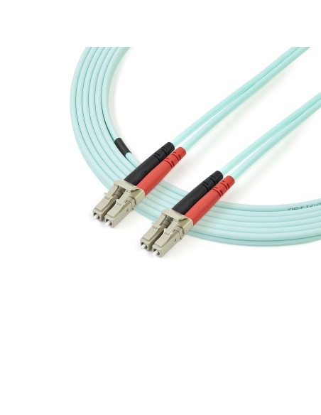 StarTech.com Cable de 3m de Fibra Í?ptica Dúplex Multimodo OM4 de 100Gb 50 125 LSZH LC a LC - Aguamarina