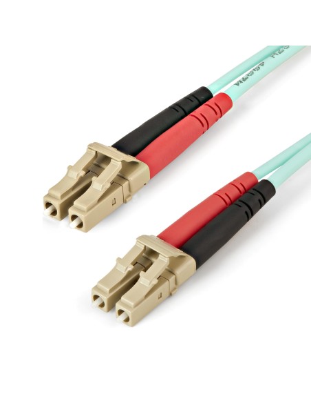 StarTech.com Cable de 5m de Fibra Í?ptica Dúplex Multimodo OM4 de 100Gb 50 125 LSZH LC a LC - Aguamarina