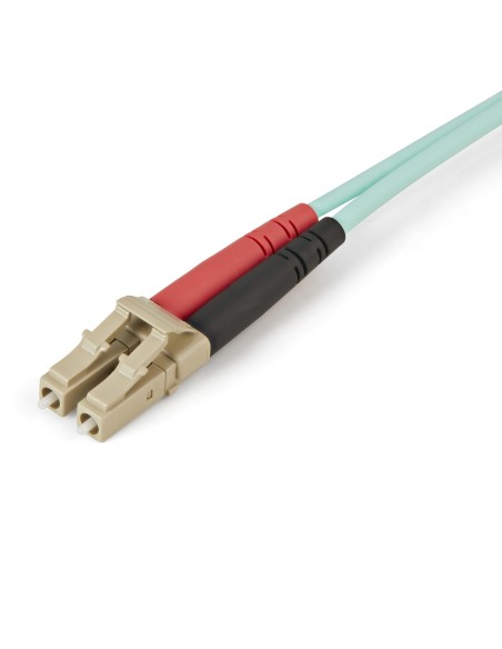StarTech.com Cable de 5m de Fibra Í?ptica Dúplex Multimodo OM4 de 100Gb 50 125 LSZH LC a LC - Aguamarina