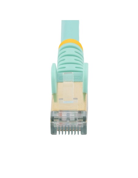 StarTech.com Cable de 1,5m de Red Ethernet Cat6a Aqua sin Enganches con Alambre de Cobre