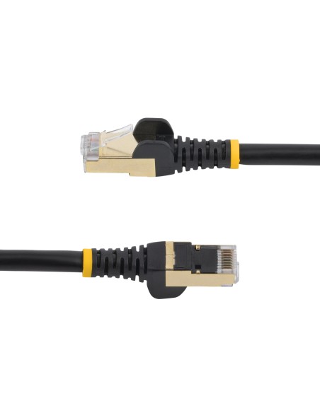 StarTech.com Cable de 1,5m de Red Ethernet Cat6a Negro sin Enganches con Alambre de Cobre