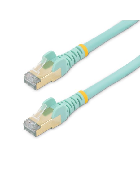 StarTech.com Cable de 2m de Red Ethernet RJ45 Cat6a Blindado STP - Cable sin Enganche Snagless - Aguamarina
