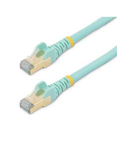 StarTech.com Cable de 3m de Red Ethernet RJ45 Cat6a Blindado STP - Cable sin Enganche Snagless - Aguamarina