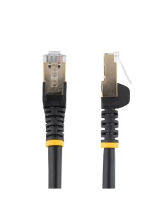 StarTech.com Cable de 0,5m de Red Ethernet RJ45 Cat6a Blindado STP - Cable sin Enganche Snagless - Negro