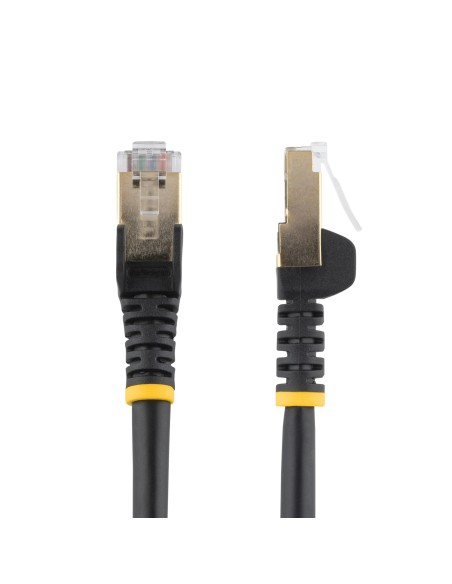StarTech.com Cable de 0,5m de Red Ethernet RJ45 Cat6a Blindado STP - Cable sin Enganche Snagless - Negro