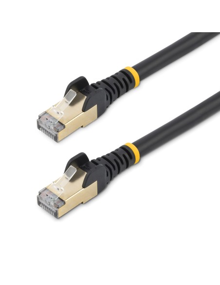 StarTech.com Cable de 0,5m de Red Ethernet RJ45 Cat6a Blindado STP - Cable sin Enganche Snagless - Negro