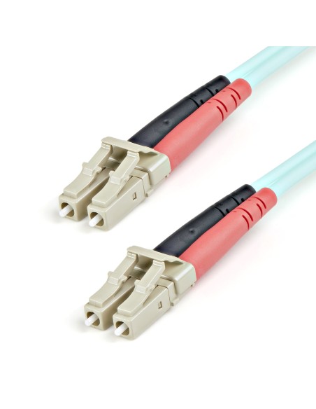 StarTech.com Cable de Fibra Í?ptica Patch de 10Gb Multimodo 50 125 Dúplex LSZH LC a LC de 1m - Aqua