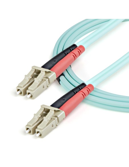 StarTech.com Cable de Fibra Í?ptica Patch de 10Gb Multimodo 50 125 Dúplex LSZH LC a LC de 1m - Aqua