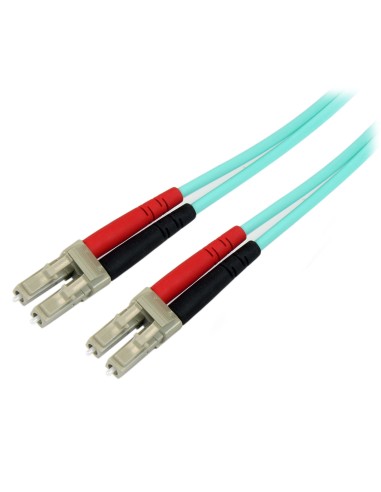 StarTech.com Cable de Fibra Í?ptica Patch de 10Gb Multimodo 50 125 Dúplex LSZH LC a LC de 10m â?? Aqua