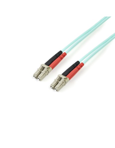 StarTech.com Cable de Fibra Í?ptica LC a LC de 2m Dúplex Multimodo 50 125 LSZH de 10Gb - Aqua