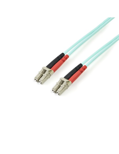StarTech.com Cable de Red de 2m Multimodo Dúplex Fibra Í?ptica LC-LC 50 125 Libre de Halógenos- LSZH - Aguamarina