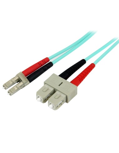 StarTech.com Cable Patch de Fibra LSZH Duplex Multimodo Aqua 50 125 10 Gb 2m LC - SC