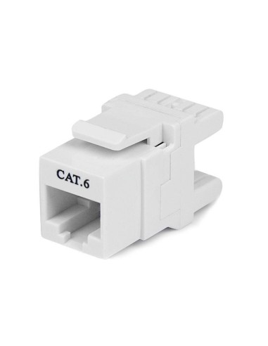 StarTech.com Jack Conector de Pared Módulo Keystone RJ45 Hembra Cat6 de Red 180Âº - Blanco - Tipo 110