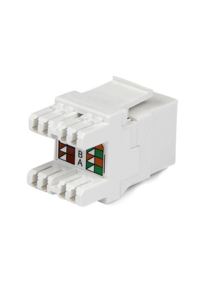 StarTech.com Jack Conector de Pared Módulo Keystone RJ45 Hembra Cat6 de Red 180Âº - Blanco - Tipo 110