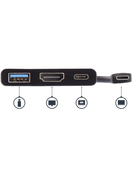 StarTech.com Adaptador Multipuertos USB-C con HDMI - Puerto USB 3.0 - PD de 60W negro
