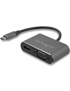StarTech.com Adaptador USB-C a VGA y HDMI - 2en1 - 4K 30Hz - Gris Espacial - Adaptador Gráfico Externo USB Tipo C